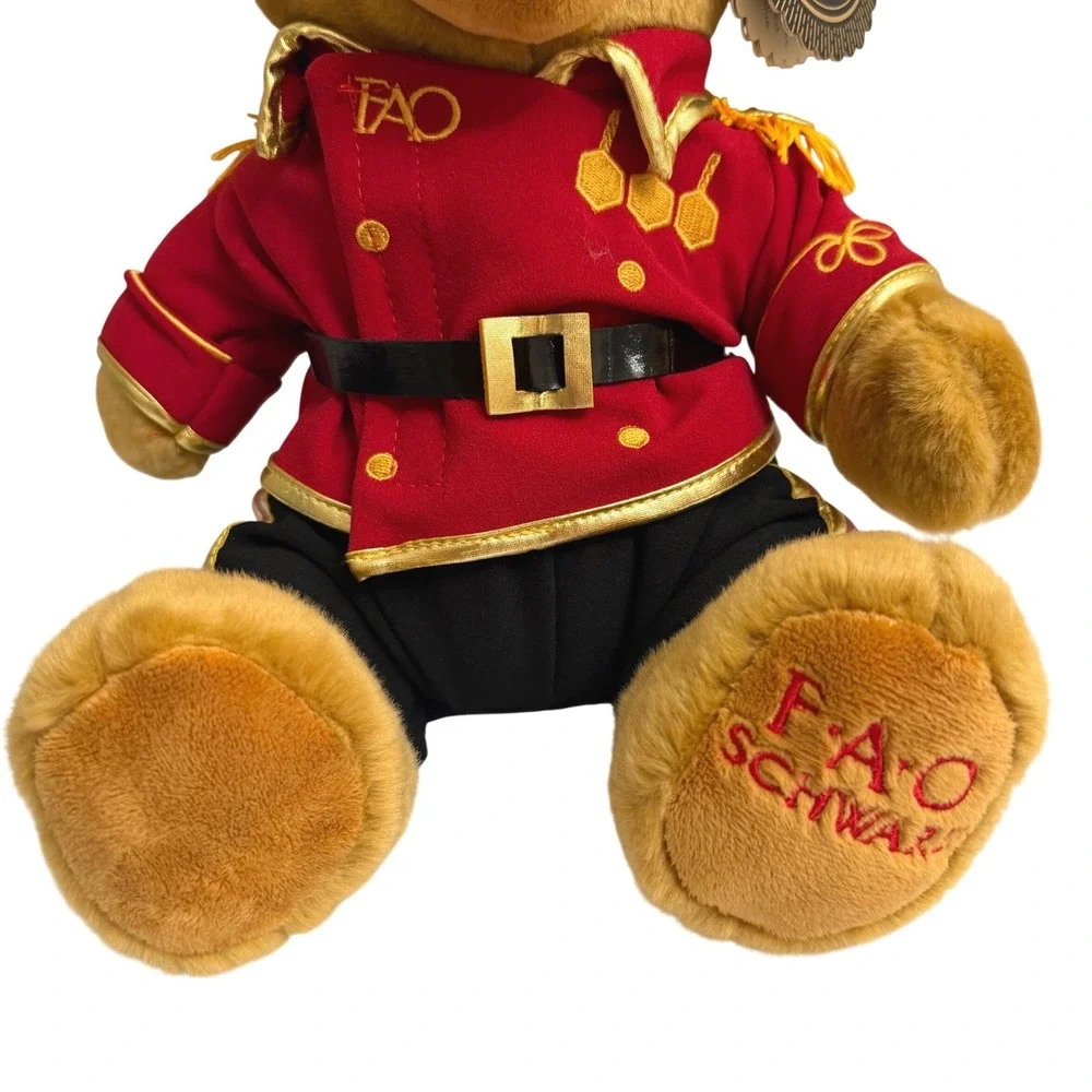 FAO Schwarz Soldier Teddy Bear Plush Red Uniform Toy Soldier‎ 15 inch NWT